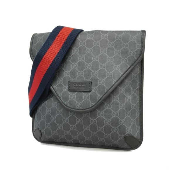 Gucci Supreme Hardware Dark Gray Black Silver GG Shoulder Bag - Picture 1 of 4